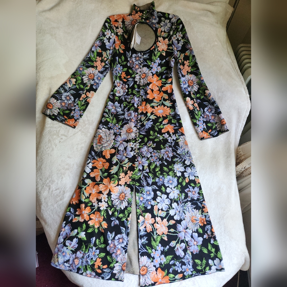 H&M x Paco Rabanne jacquard knit cut out midi dress NWT